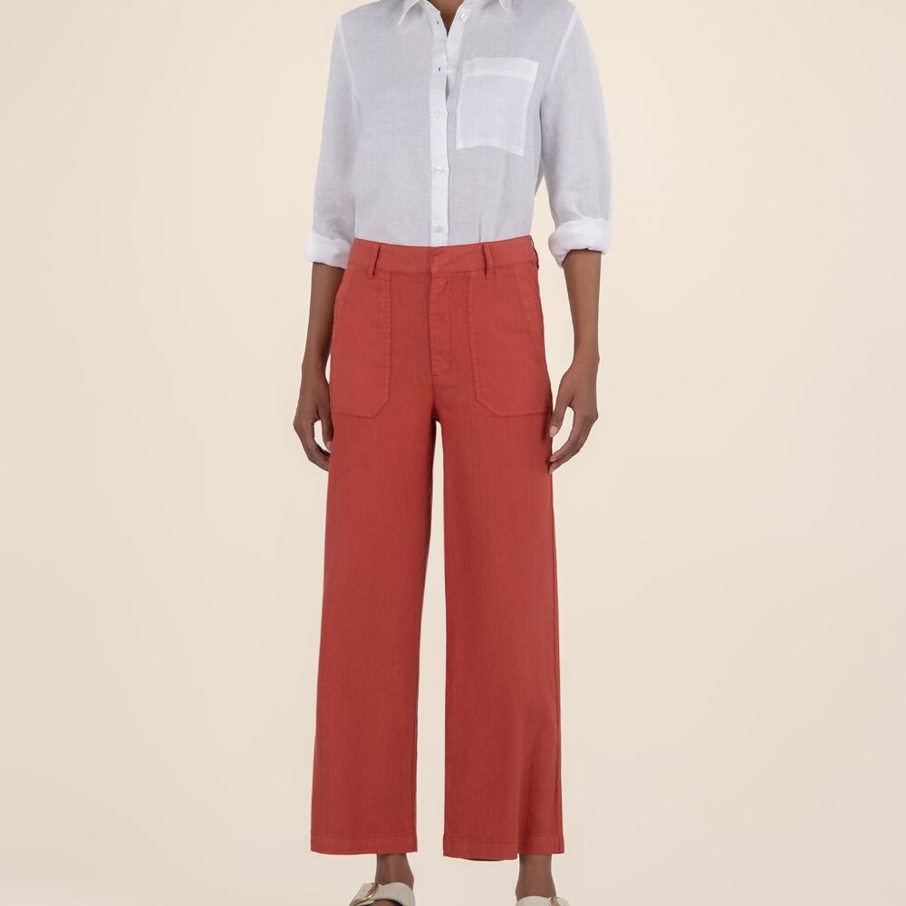 Kut from the Kloth Topaz Linen Wide Leg Size 1414 / Clay